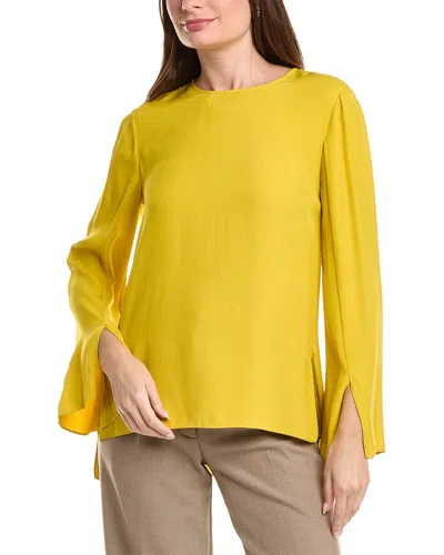 Adam Lippes Bell Sleeve Crewneck In Gold