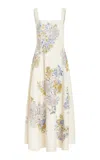 Adam Lippes Bella Dress In Cotton Boucle In Floral