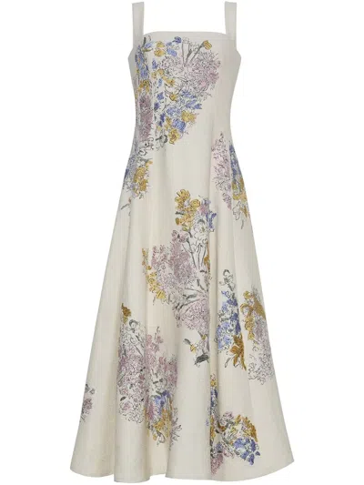 Adam Lippes Bella Midi Dress In Neutrals