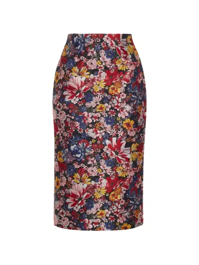 Adam Lippes Blair Floral-jacquard Skirt In Multi