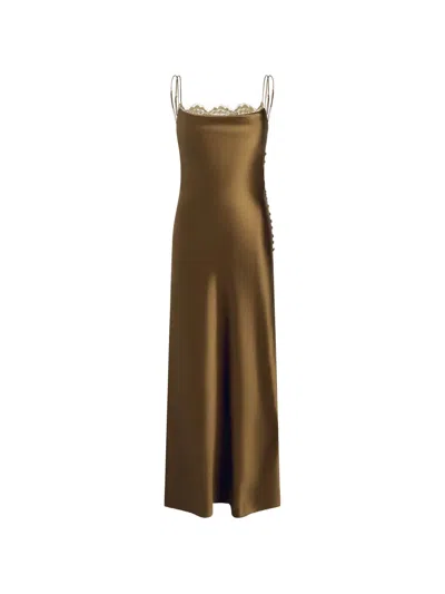 Adam Lippes Blake Lace-trimmed Maxi Dress In Brown