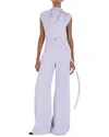 Adam Lippes Blythe Silk-crepe Belted Jumpsuit In Purple