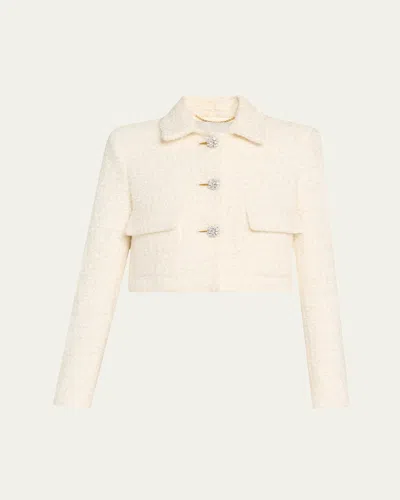 Adam Lippes Boxy Tweed Jacket In Ivory