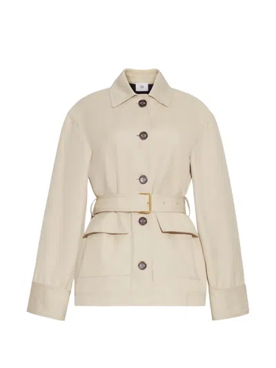 Adam Lippes Brixson Belted Military Jacket In Neutral