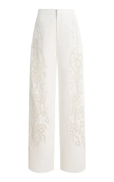 Adam Lippes Brooks Broderie Anglaise Pants In White