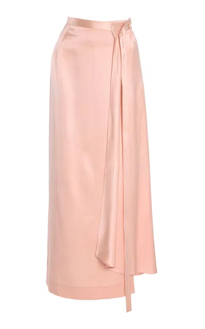 Adam Lippes Bruna Silk Charmeuse Midi Wrap Skirt In Pink