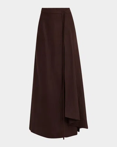 Adam Lippes Bruna Wrap Linen Skirt