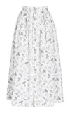 Adam Lippes Bryce Skirt In Printed Poplin In Floral