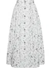 Adam Lippes Bryce Skirt In Printed Poplin In Weiss