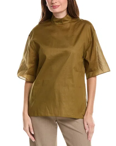 Adam Lippes Brynn Silk-lined Top In Brown