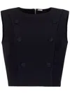 Adam Lippes Button-detail Wool Tank Top In Black