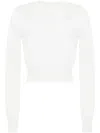 Adam Lippes Pointelle-knit Peplum Cardigan In White