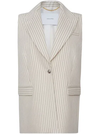 Adam Lippes Callan Pinstripe Gilet In White