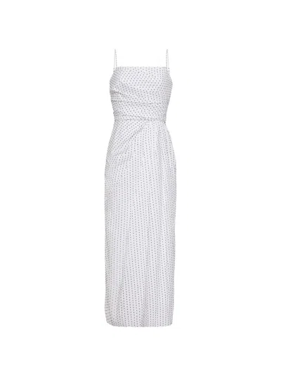 Adam Lippes Cari Printed Midi Dress In White