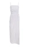 Adam Lippes Cari Striped Cotton Midi Dress