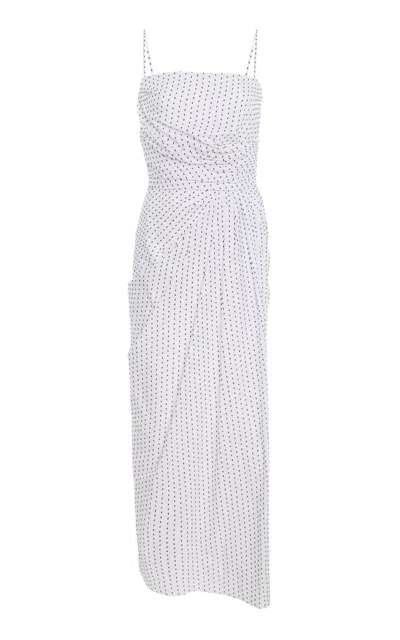 Adam Lippes Cari Striped Cotton Midi Dress