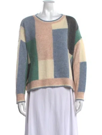 Pre-owned Adam Lippes Cashmere Colorblock Pattern Sweater In Neutrals