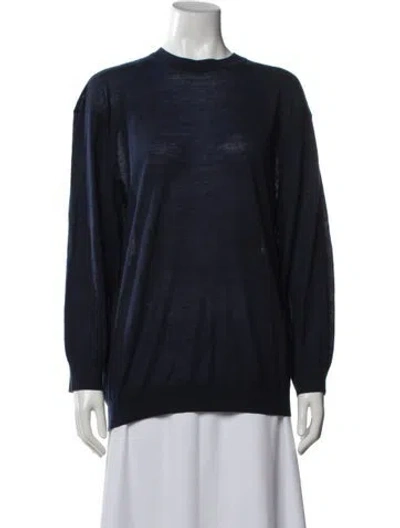 Pre-owned Adam Lippes Cashmere Crew Neck Sweater In Blue