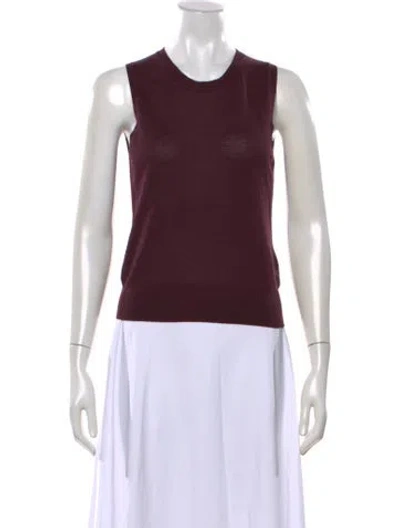 Pre-owned Adam Lippes Cashmere Crew Neck Top In Burgundy