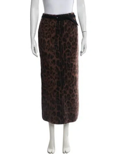 Pre-owned Adam Lippes Cashmere Long Skirt In Brown