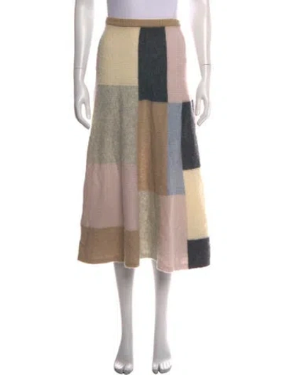 Pre-owned Adam Lippes Cashmere Midi Length Skirt In Neutrals