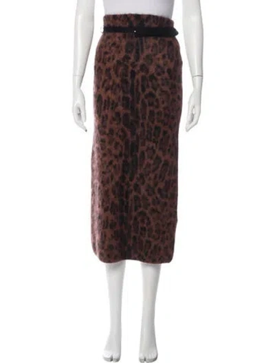 Pre-owned Adam Lippes Cashmere Midi Length Skirt W/ Tags In Brown