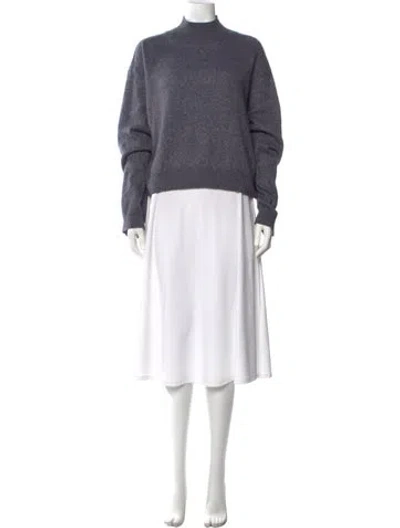 Pre-owned Adam Lippes Cashmere Mock Neck Sweater In Purple