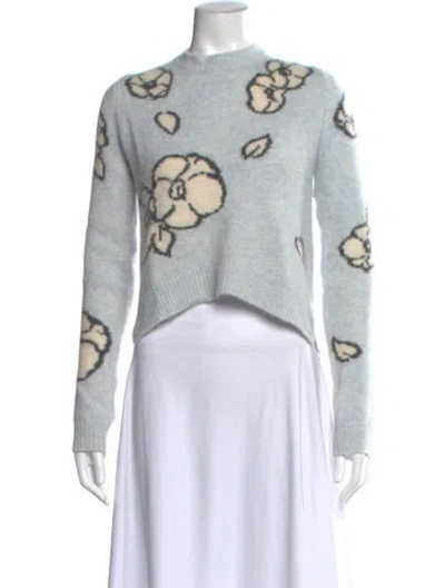 Pre-owned Adam Lippes Cashmere Printed Sweater In Blue