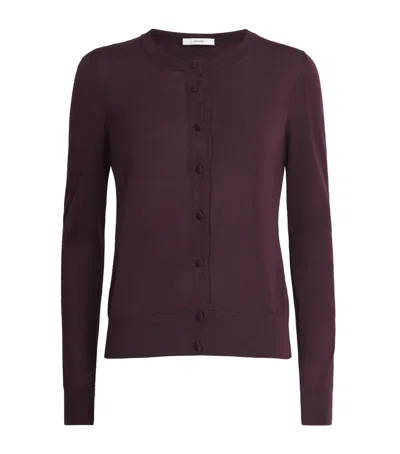 Adam Lippes Cashmere-silk Worth Cardigan In Burgundy