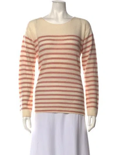 Pre-owned Adam Lippes Cashmere Striped Sweater In Neutrals