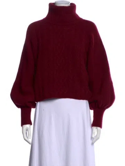 Pre-owned Adam Lippes Cashmere Turtleneck Sweater In Burgundy