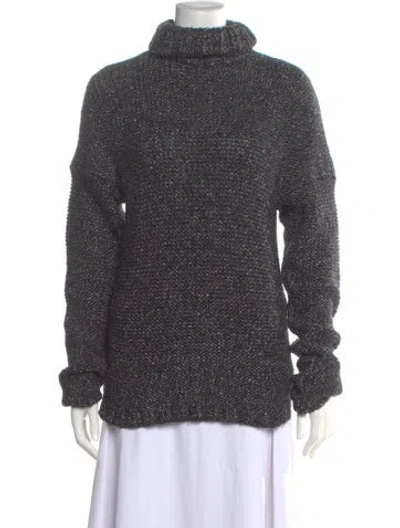 Pre-owned Adam Lippes Cashmere Turtleneck Sweater In Gray
