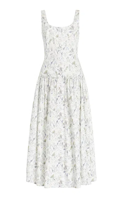 Adam Lippes Cassie Dress In Printed Poplin In Floral
