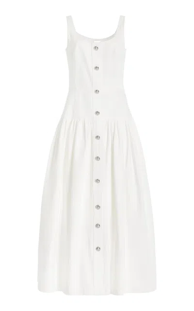Adam Lippes Cassie Dress In White Denim In White