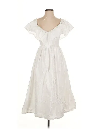 Pre-owned Adam Lippes Collective Casual Dress In White