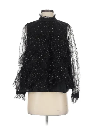 Pre-owned Adam Lippes Collective Long Sleeve Blouse In Black