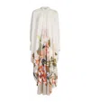 Adam Lippes Rysa Floral Print Pleated Voile Caftan In Multi