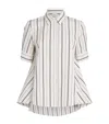 Adam Lippes Cotton Stripe Trapeze Shirt In Neutral