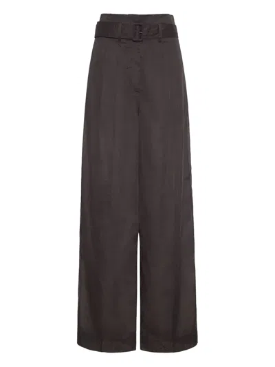 Adam Lippes Cotton Trousers In Brown