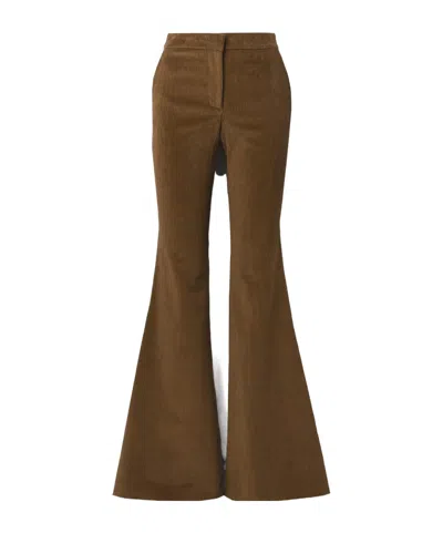 Adam Lippes Cotton-blend Corduroy Wide-leg Pants In Animal Print