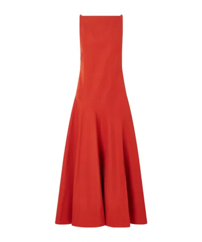 Adam Lippes Cotton-poplin Midi Dress In Red