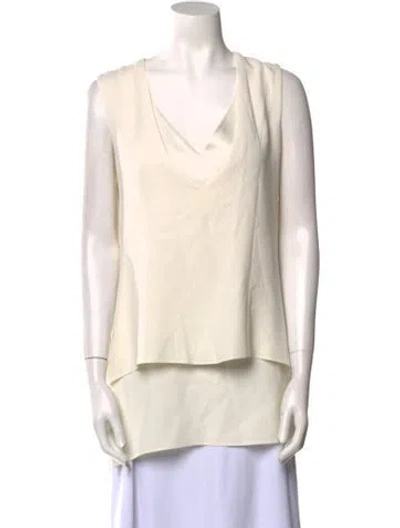Pre-owned Adam Lippes Cowl Neck Sleeveless Tunic In Neutral