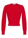 Adam Lippes Crew-neck Cardigan In Red