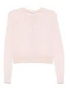 Adam Lippes Floral-motif Cashmere Cardigan In Pink