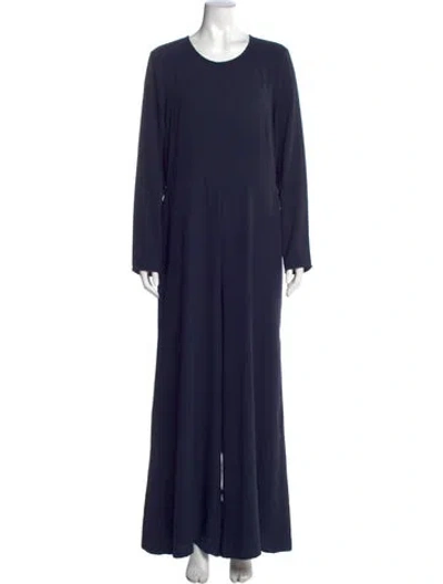 Pre-owned Adam Lippes Crew Neck Jumpsuit In Blue