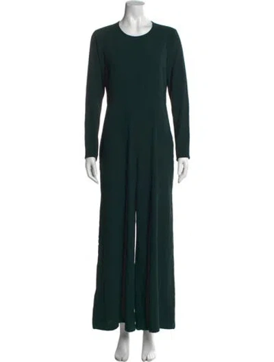 Pre-owned Adam Lippes Crew Neck Jumpsuit In Green