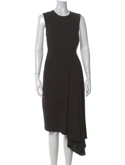 Pre-owned Adam Lippes Crew Neck Knee-length Dress In Black