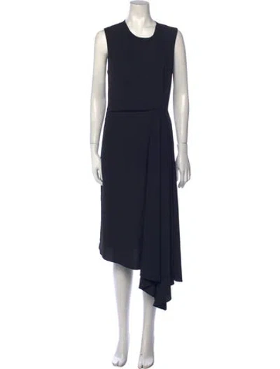 Pre-owned Adam Lippes Crew Neck Long Dress In Black