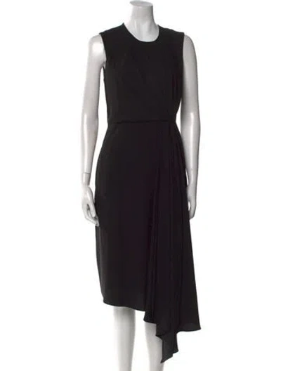 Pre-owned Adam Lippes Crew Neck Long Dress In Black