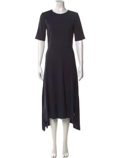 Pre-owned Adam Lippes Crew Neck Long Dress In Blue
